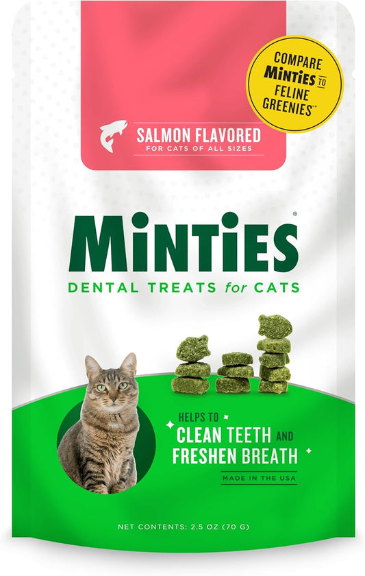 Delicious Salmon Dental Treats for Cats - Freshen Breath & Fight Tartar, 2.5oz